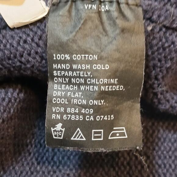 Nautica Mens Sweater XL Blue Wide Gray Stripe 1/4 Zip Long Sleeve Heavy Sweater - Picture 4 of 13